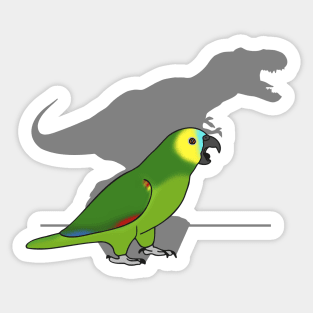 t-rex blue fronted amazon parrot Sticker